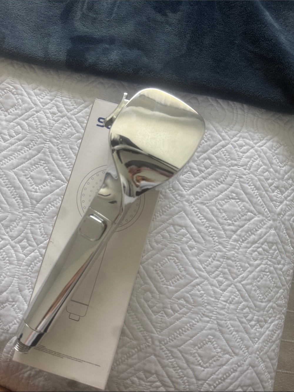 Polished Silver Handheld Shower Head - Sleek Modern Design
